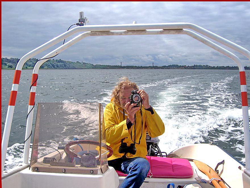 2005-07-26.003  - Photographer at work, - Karsten Petersen -, July 26th. 2005 Me in my fast and faithful boat, - 