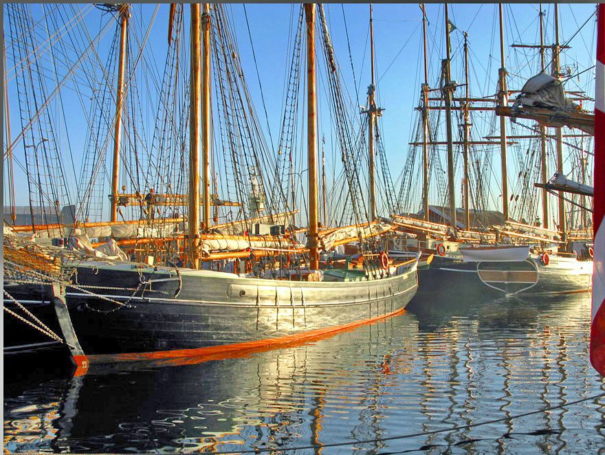 2008-7-23.241  - Assens harbour, - and the old ships in a magnificent evening light  -  (Photo- and copyright: Karsten Petersen )