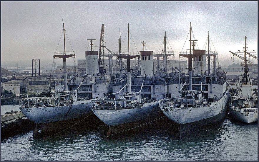 The Mothball Fleet at Kaiser Shipyard No. 3, California, USA - photoghraphed in 1978