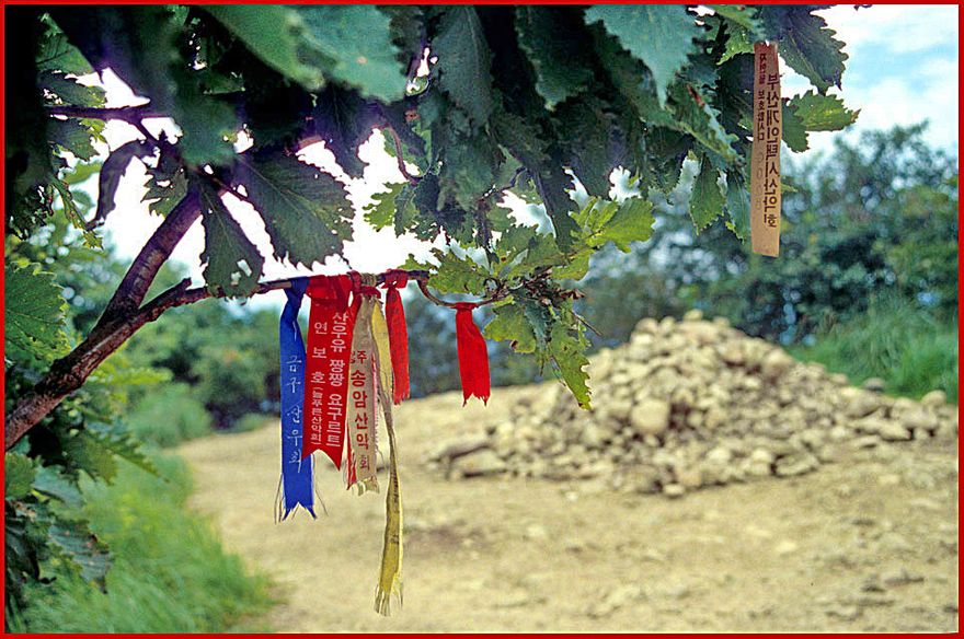 1997-19-097 - Maisan - on the very top of Am Mai, - coloured ribbons to the honour of 