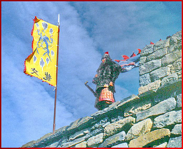 2000-27-086 - A ghost from the past - - suddenly an ancient warrior, - an officer -, appears on the fortress wall,  - and we are 1500 years back in time - (Photography by Karsten Petersen)