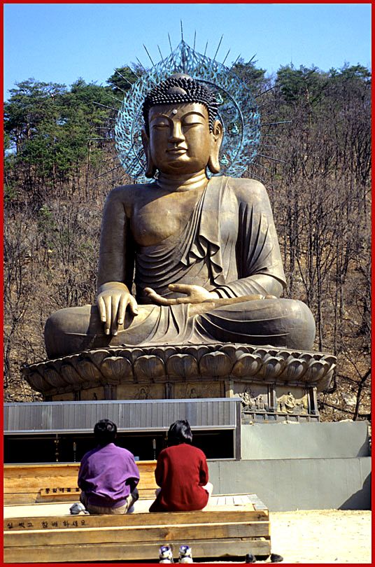 1996-30-021 - Shinhung-sa Temple - between the old pagoda and present days Shinghung-sa is this big Buddha - (Photography by Karsten Petersen)