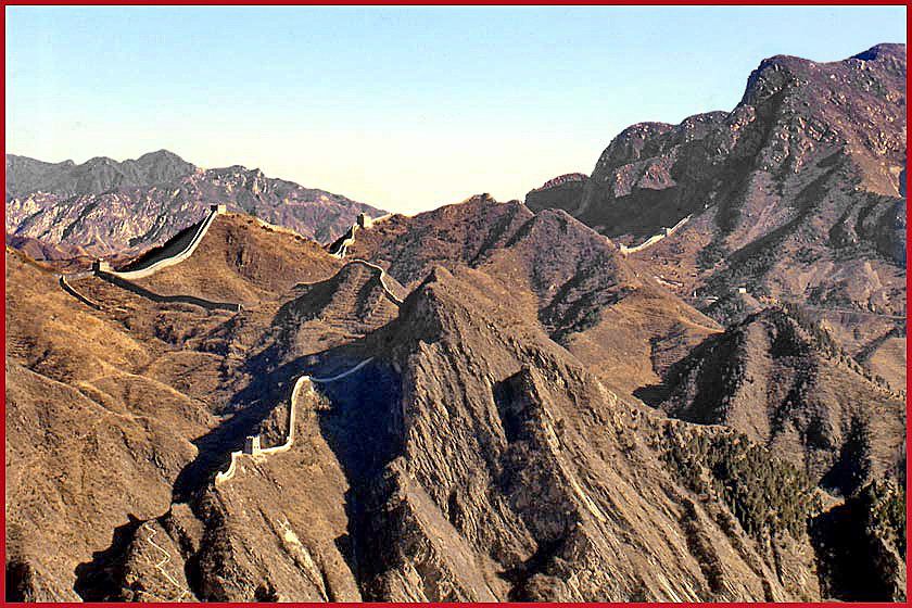 2002-09-070  - The Great Wall - - -the synonym of China.  Here one of the most jagged mountain sides at the Huangyaguan Pass. - Photo by Karsten Petersen - copyright - - -