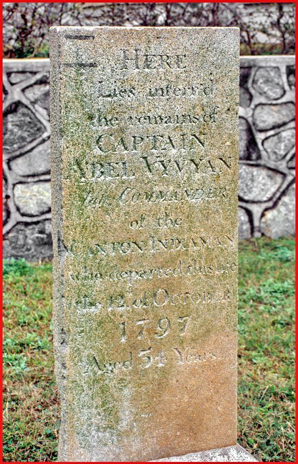 2002-03-030  - Dane's Island - a closer look at Captain, - (Commander) -, Vyvyan's headstone - (Photo- and copyright: Karsten Petersen)