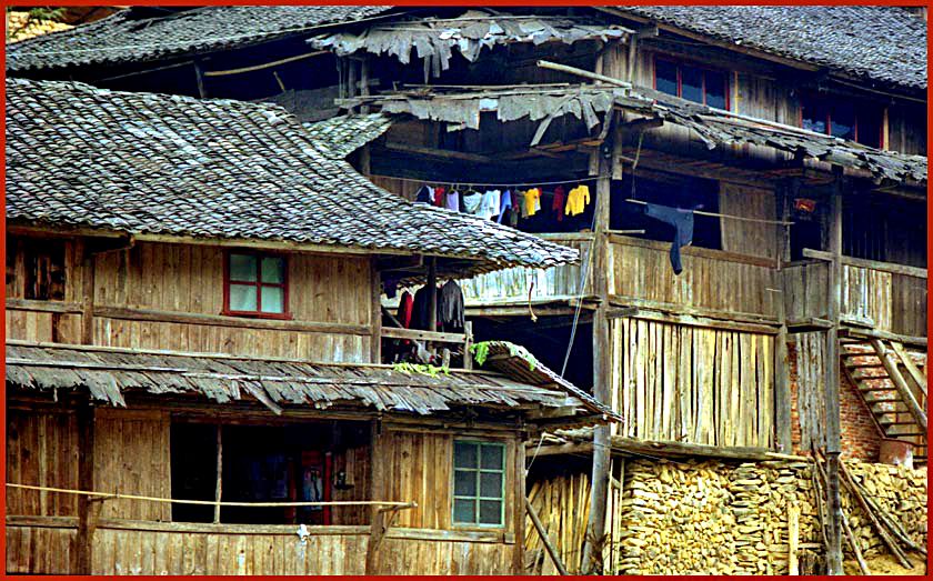 Film-2 Frame-20  - Dong Village Another close view of typical Dong houses, - this time in village Pingtan  -  (Photo- and copyright: Karsten Petersen)