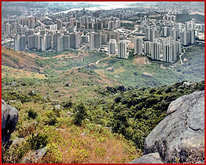 1997-02-030  - Lion Rock - view over Wong Tai Sin and Kai Tak airport in the background - (Photo- and copyright: karsten Petersen)