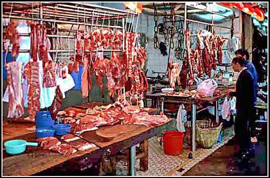 Hong Kong butcher shop - at the moment place/date unknown - (Photo- and copyright:  Karsten Petersen)
