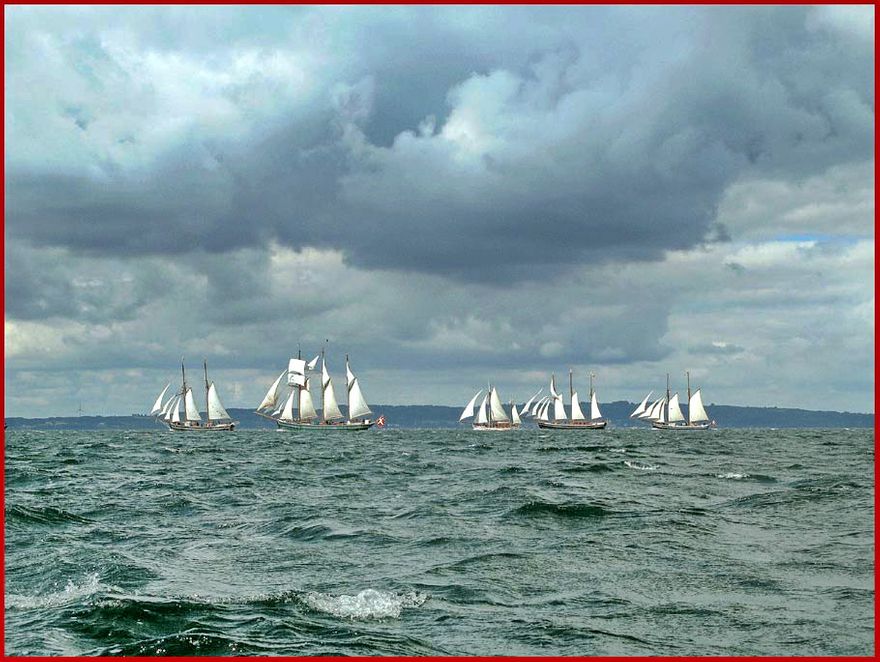 2007-07-25.061  -  a magnificent fleet of traditional sailing ships - -and a magnificent ocean - (Photo- and copyright: Karsten Petersen )