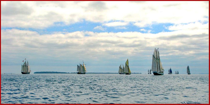 2008-07-23.143  - The fleet of Fyn Rundt 2008, - with island Brandsø in the background -  (Photo- and copyright: Karsten Petersen )