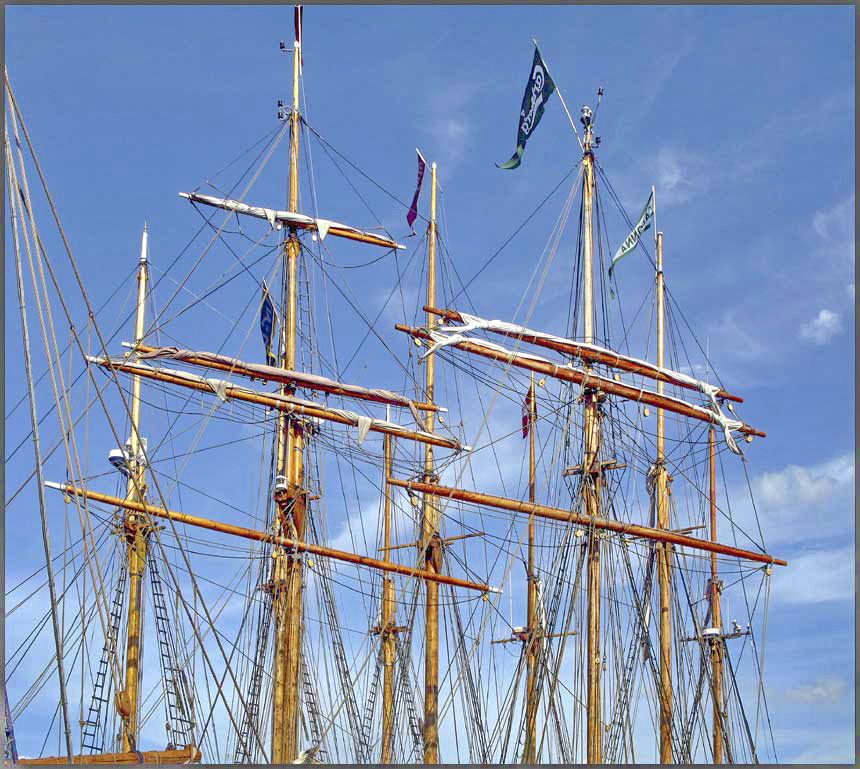2009-07-21.052 - a forest of masts from the big 3-masted schooners - (Photo- and copyright: Karsten Petersen.)