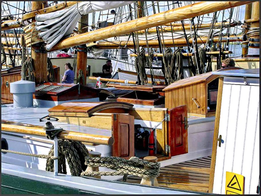 2009-07-21.062  -  Deck view of 3-mast schooner 